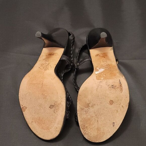 MICHAEL KORS BRAIDED LEATHER STILETTO PUMP HEEL SANDALS - Picture 11 of 13